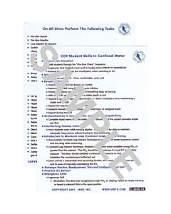 CCR Skills Sheet Set, Confined (C-3400-1) and OW (C-3400-2)