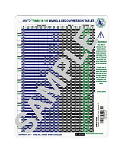 18/45% Technical Trimix Runtime Dive Table w/Accelerated Deco