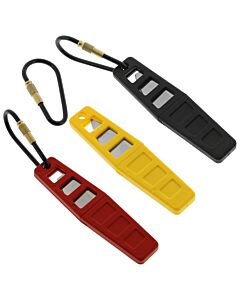 Red, Yellow and Black Knives in Cases with Quick Links