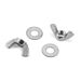 DGX Stainless Steel Wing Nuts w/ Washers, Set of Two