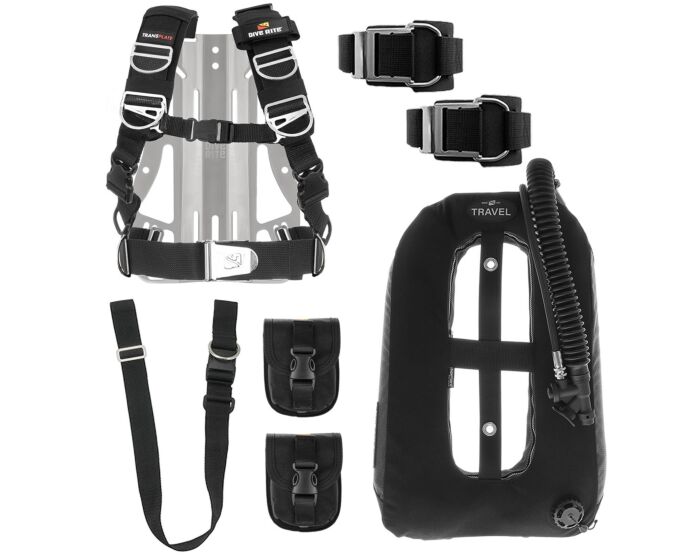 DR 2026 TransPlate Package w/ Light SS Backplate, Travel Wing, 8 lb Travel Weight System, 1.5-in Crotch Strap and DGX Tank Straps