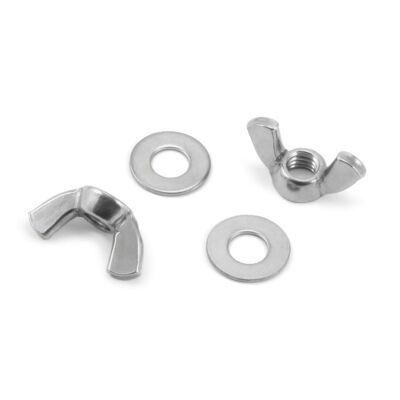 DGX Stainless Steel Wing Nuts w/ Washers, Set of Two