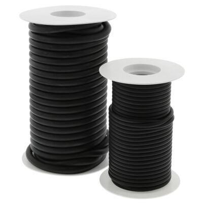 Large and Small Black Surgical Tubing Rolls