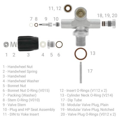 DGX Premium Valve Individual Parts Diagram