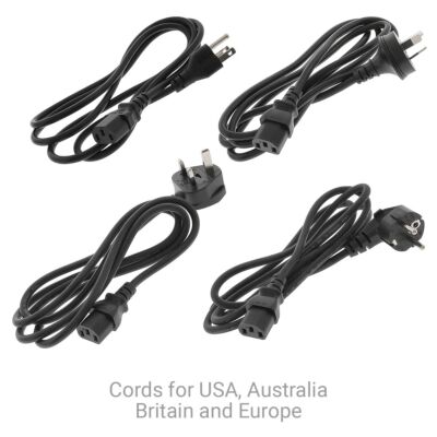 Cords for USA, Australia, Britain and Europe