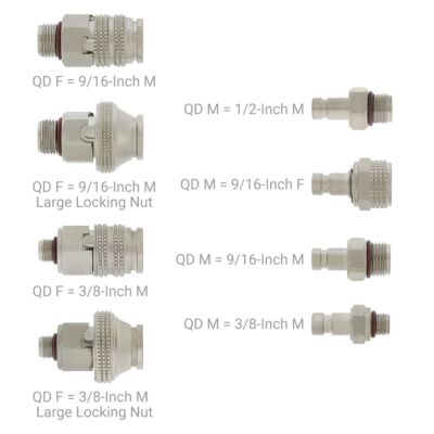 Descriptions for Fittings - QD Males without a Check Valve