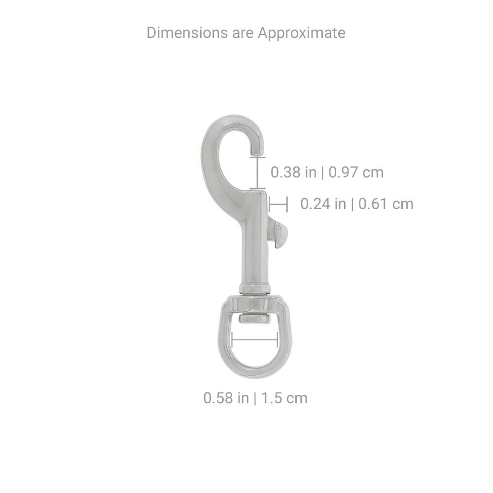 DGX S/S Swivel-Eye {3.0 in, 7.6 cm} Small Sliding Bolt Snap