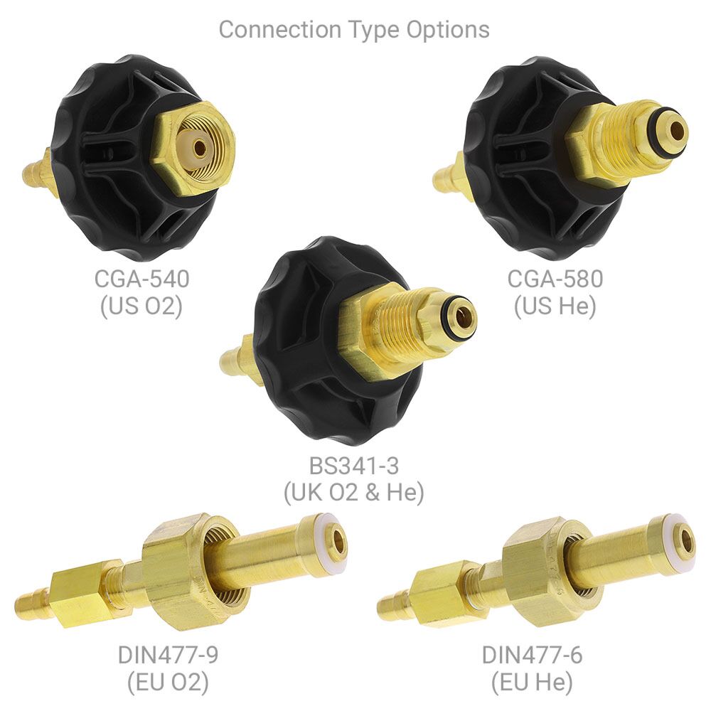 Bulk Gas Storage Cylinder Valve Adapters with QD Stem