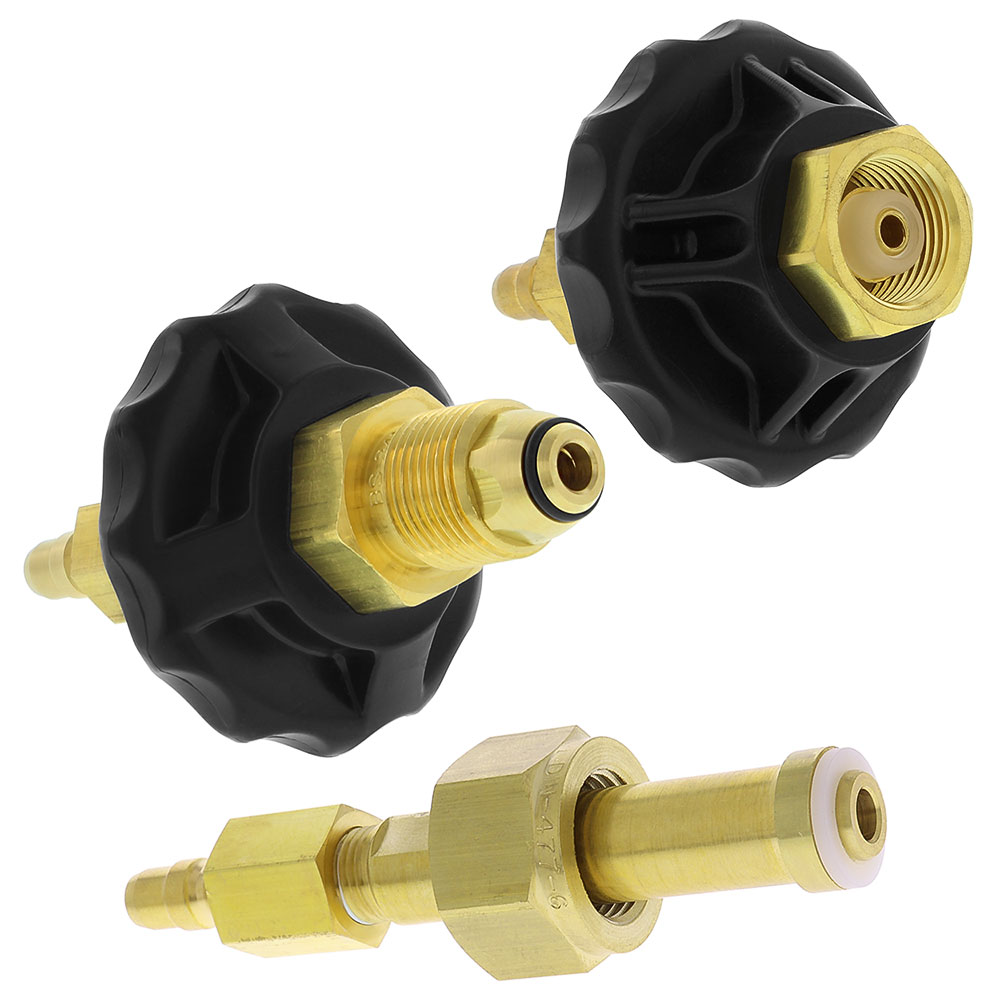 Bulk Gas Storage Cylinder Valve Adapters with QD Stem Dive Gear Express®
