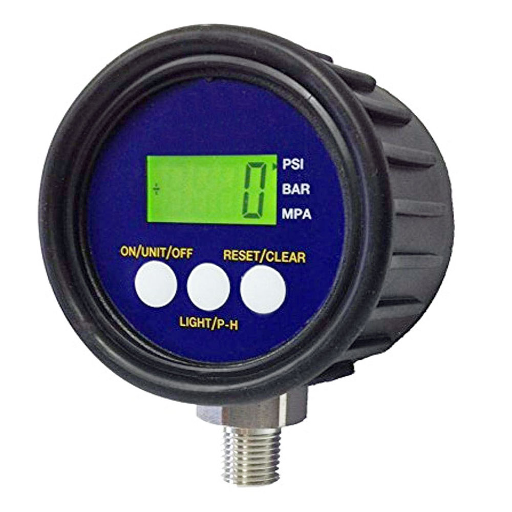 Digital inline outlet air pressure gauge