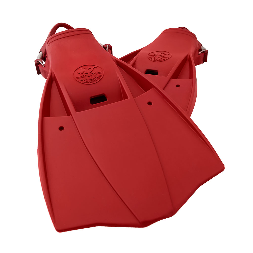 Poseidon Trident Fins w/Spring Straps RED Dive Gear Express®